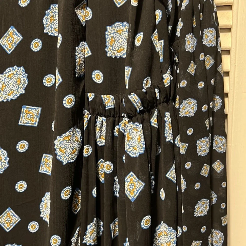 NWT Free People Turn Turn Long Sleeve Sheer Mini dress Medallon Print - Picture 6 of 11